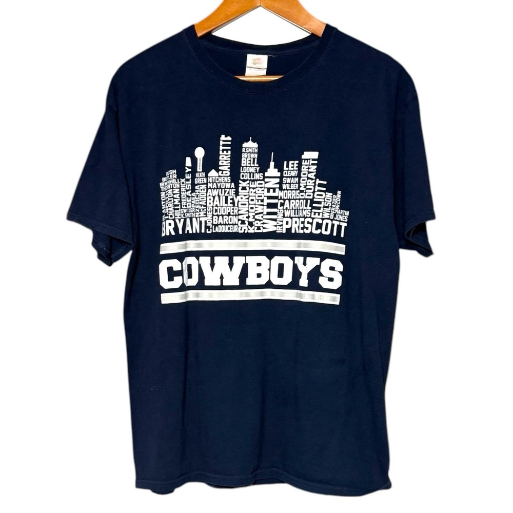 Fruit Of The‎ Loom NFL Dallas Cowboys Downtown Design Men's Navy Tee Size Large